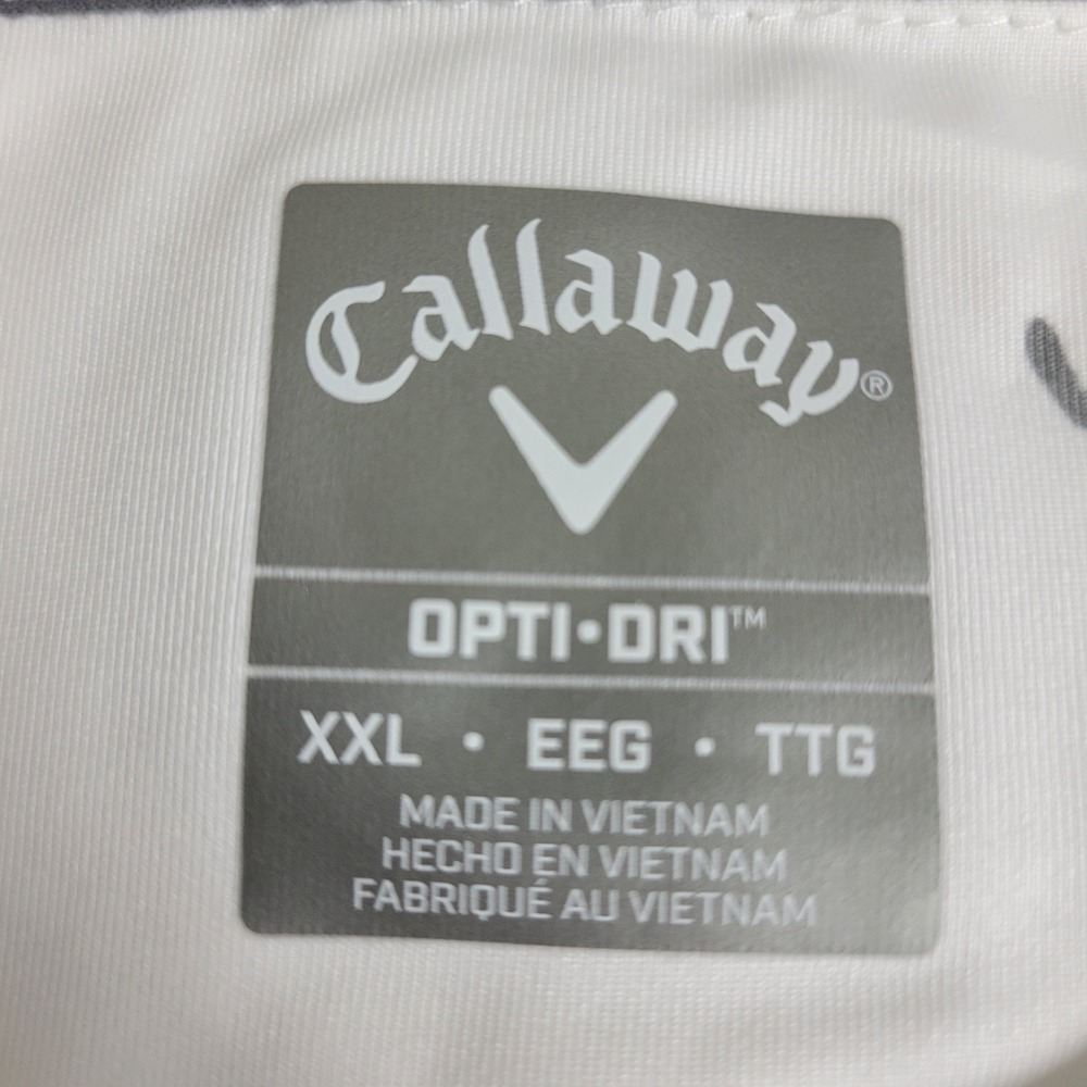NWT Callaway Mens 2XL White Red Blue AOP Performance Stretch Golf Polo SS - Picture 4 of 6
